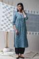 Image for Kusvaa Vcr07 Wedgewood Blue Regular Wear Kurta Front