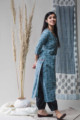 Image for Kusvaa Vcr07 Wedgewood Blue Regular Wear Kurta Side