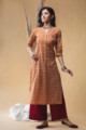 Image for Kusvaa Vcr09 Brown Rust Regular Wear Kurta Front
