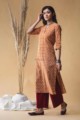 Image for Kusvaa Vcr09 Brown Rust Regular Wear Kurta Side