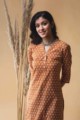 Image for Kusvaa Vcr09 Brown Rust Regular Wear Kurta Top