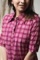 Image for Kusvaa Vcr11 Hippie Pink Geomatric Print Kurta Closeup
