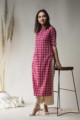 Image for Kusvaa Vcr11 Hippie Pink Geomatric Print Kurta Look