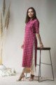 Image for Kusvaa Vcr11 Hippie Pink Geomatric Print Kurta Side