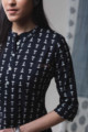 Image for Kusvaa Vcr13 Black Regular Straight Kurta Closeup