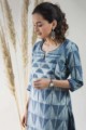 Image for Kusvaa Vcr15 The Calm Of Jheel Shibori Cotton Kurta Top