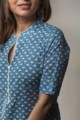 Image for Kusvaa Vcr17 Smalt Blue Regular Wear Kurta Closeup
