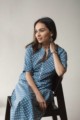 Image for Kusvaa Vcr17 Smalt Blue Regular Wear Kurta Sitting