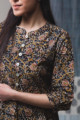 Image for Kusvaa Ws625 Kalamkari Black Short Kurti Closeup