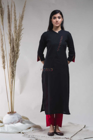 Image for Kusvaa Ws629 Tamrillo Red Kurta Pant Set Featured