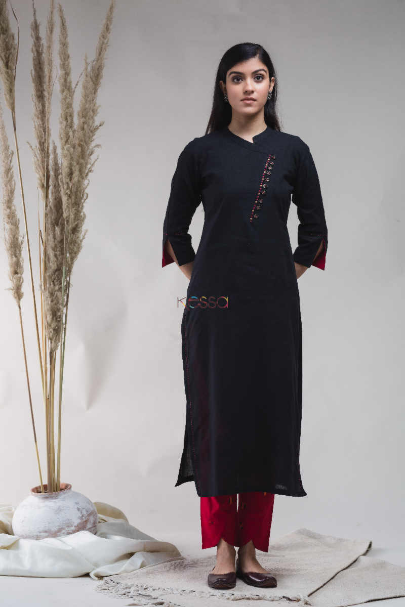 Image for Kusvaa Ws629 Tamrillo Red Kurta Pant Set Featured