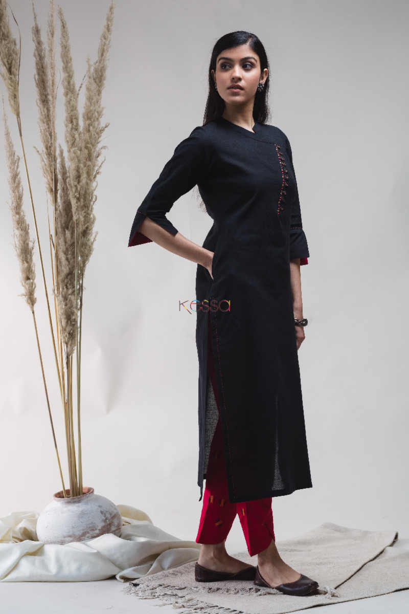 Image for Kusvaa Ws629 Tamrillo Red Kurta Pant Set Side 1