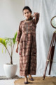 Image for Kusvaa Ws632 Cocoa Bean Kalamkari Dress 1 Look