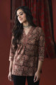 Image for Kusvaa Ws633 English Walnut Short Kalamkari Kurti Front