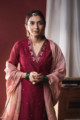 Image for Kusvaa Ws634 Persian Plum Red Upada Silk Complete Set Top