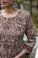Image for Kusvaa Ws636 Zorba Brown Kalamkari Short Kurti Closeup