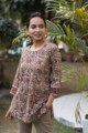 Image for Kusvaa Ws636 Zorba Brown Kalamkari Short Kurti Side