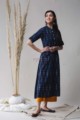 Image for Kusvaa Ws637 Mirage Blue Ikat Kurta Side 2