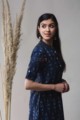 Image for Kusvaa Ws637 Mirage Blue Ikat Kurta Side