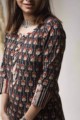 Image for Kusvaa Ws638 Zorba Brown Kalamkari Short Kurti Closeup