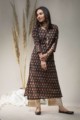 Image for Kusvaa Ws638 Zorba Brown Kalamkari Short Kurti Front