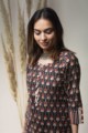 Image for Kusvaa Ws638 Zorba Brown Kalamkari Short Kurti Side 2