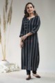 Image for Kusvaa Ws639 Black South Cotton Straight Fit Kurta Front