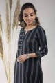 Image for Kusvaa Ws639 Black South Cotton Straight Fit Kurta Side 2