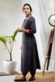 Image for Kusvaa Ws643 Pankti Ajrakh Kurta With Kantha Work 1 Side