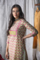 Image for Kusvaa Wsr157 Swamp Green Block Print Kurta Top
