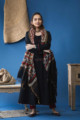 Image for Kusvaa Wsr158 Block Print Chanderi Dupatta With Kalidaar Slub Kurta Front