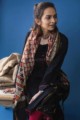 Image for Kusvaa Wsr158 Block Print Chanderi Dupatta With Kalidaar Slub Kurta Sitting 1