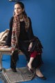 Image for Kusvaa Wsr158 Block Print Chanderi Dupatta With Kalidaar Slub Kurta Sitting