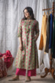 Image for Kusvaa Wsr159 Avacado Green Block Printed Kurta Front