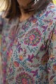 Image for Kusvaa Wsr163 Gunsmoke Multi Color Block Print A Line Kurta Closeup