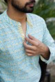 Image for Kusvaa Awk26 Ambar Hand Block Print Full Sleeves Shirt Closeup