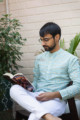 Image for Kusvaa Awk26 Ambar Hand Block Print Full Sleeves Shirt Sitting