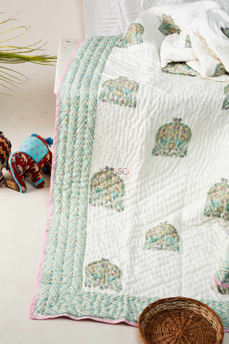 Image for Kusvaa Kaq107 Oxley Green Double Bed Quilt Featured