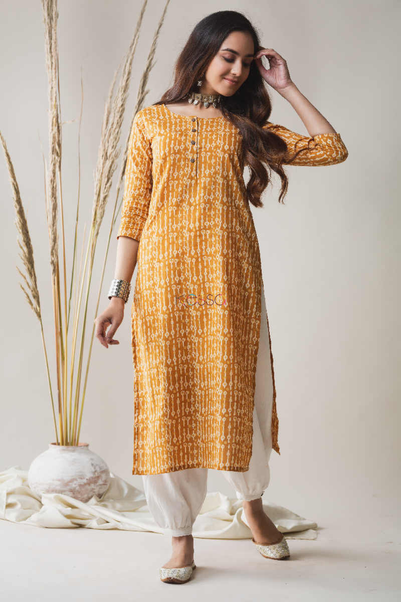 Image for Kusvaa Taf48 Bourbon Regular Wear Cotton Kurta Front