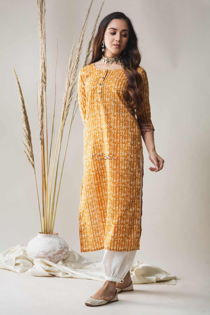Image for Kusvaa Taf48 Bourbon Regular Wear Cotton Kurta Look