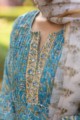 Image for Kusvaa Vcr18 Steel Blue Kurta And Kota Doria Dupatta Set Closeup