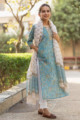 Image for Kusvaa Vcr18 Steel Blue Kurta And Kota Doria Dupatta Set Side