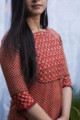 Image for Kusvaa Vcr24 Bagru Print Straight Fit Kurta Top
