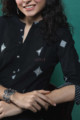 Image for Kusvaa Ws650 Black South Cotton A Line Kurta Closeup