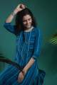 Image for Kusvaa Ws651 Varuna South Cotton Kurta With Hand Kantha Work Sitting