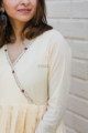 Image for Kusvaa Ws652 Mukta Voil Dress With Hand Kantha And Mirror Work 1 Closeup