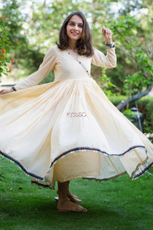 Image for Kusvaa Ws652 Mukta Voil Dress With Hand Kantha And Mirror Work 1 Featured
