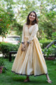 Image for Kusvaa Ws652 Mukta Voil Dress With Hand Kantha And Mirror Work 1 Front