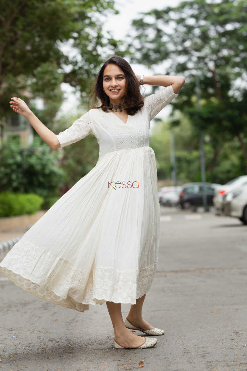 Image for Kusvaa Ws653 Airavata Schiffli Maxi Dress 1 Look 1