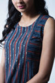 Image for Kusvaa Ws658 Pankti Ajrakh Short Kurti Closeup